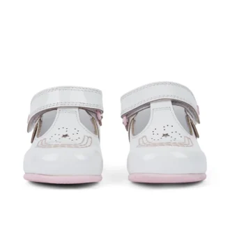 Babies Kick T Galactic Lackleder Weiß/Rosa