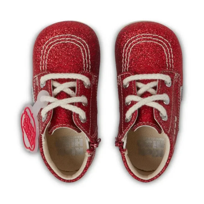 Baby Unisex Kick Hi Glitter Boots Rot