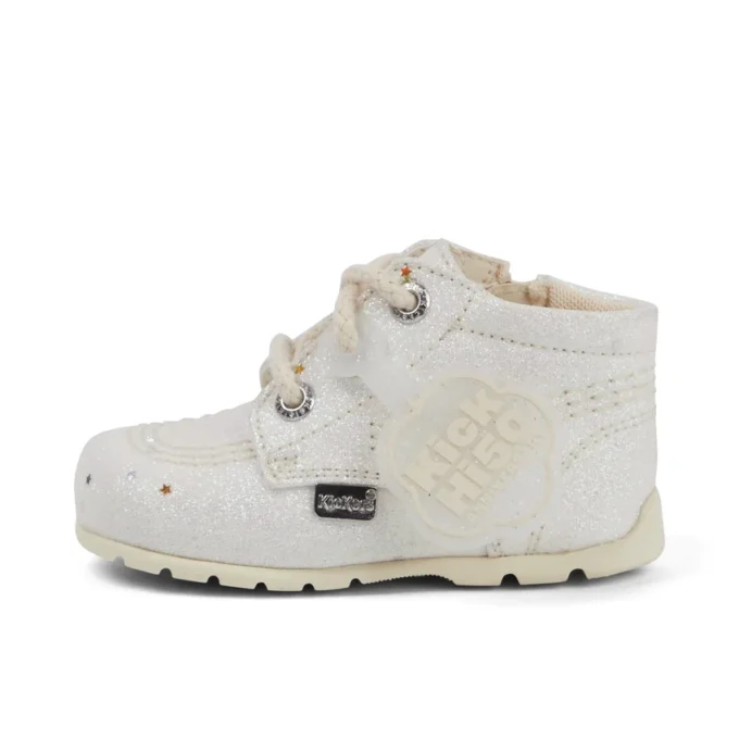 Baby Unisex Kick Hi Glitter Stiefel Weiß