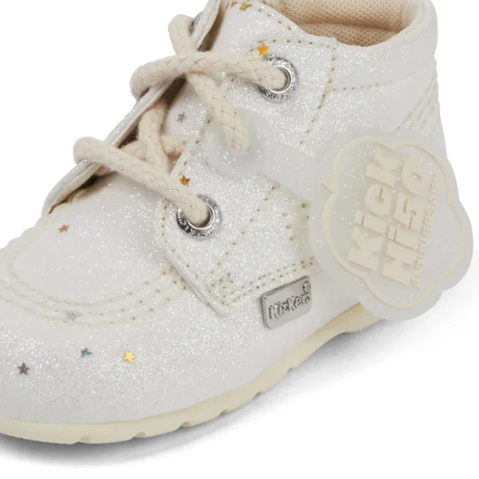 Baby Unisex Kick Hi Glitter Stiefel Weiß