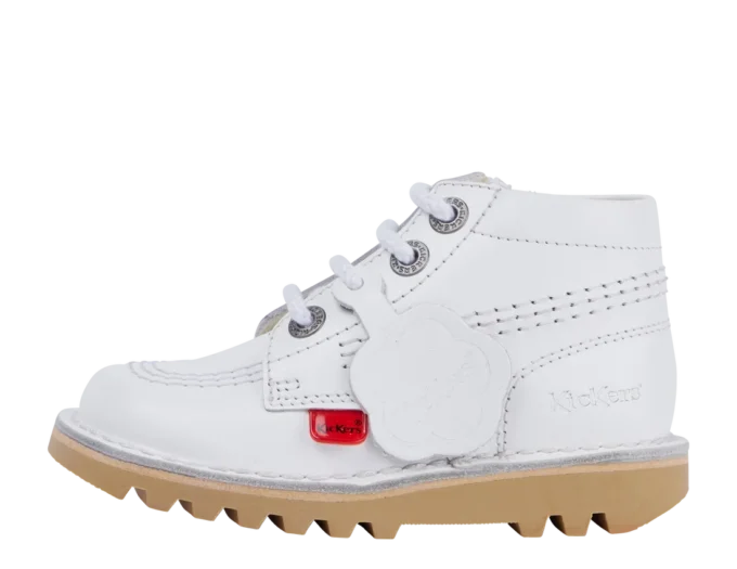 Baby Unisex Kick Hi Zip Leder Weiß