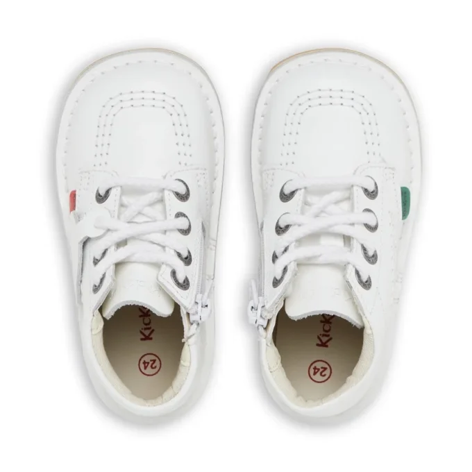 Baby Unisex Kick Hi Zip Leder Weiß