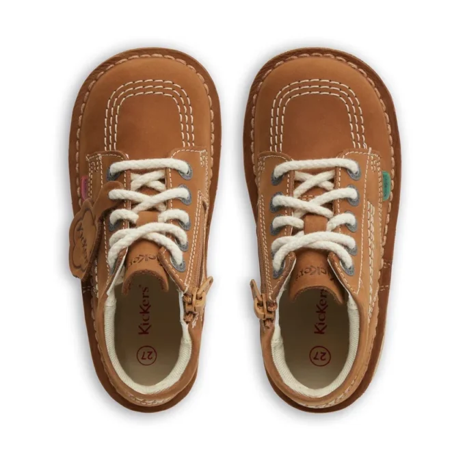 Baby Unisex Kick Hi Zip Nubuk Hellbraun