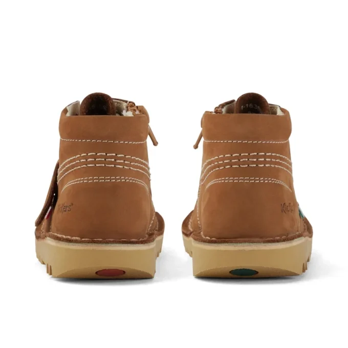 Baby Unisex Kick Hi Zip Nubuk Hellbraun