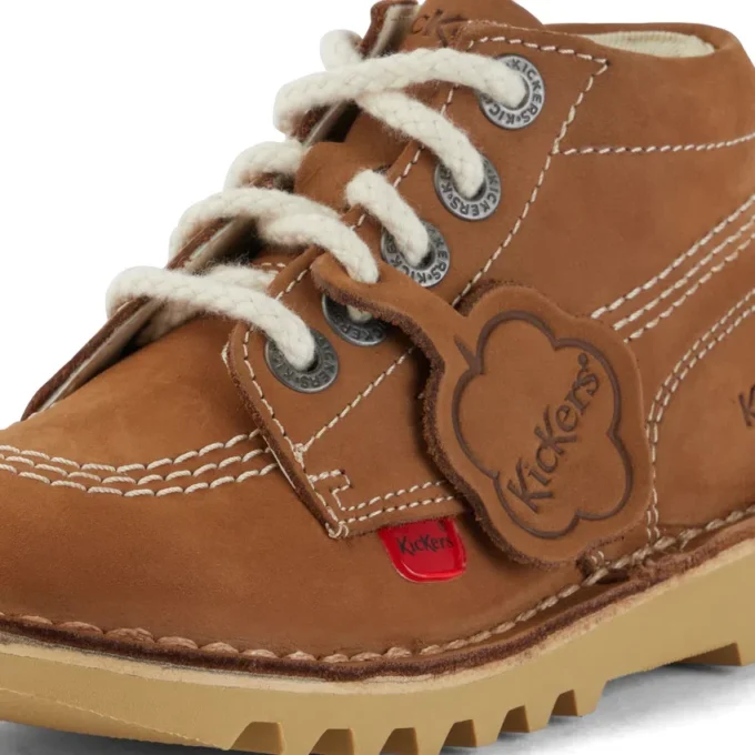 Baby Unisex Kick Hi Zip Nubuk Hellbraun