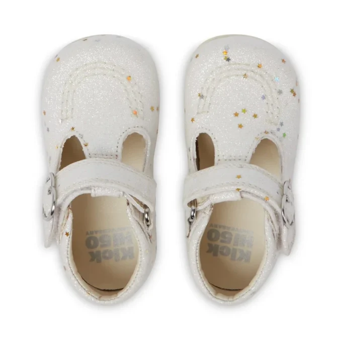 Baby Unisex Kick T Glitzer-Schuhe Weiß
