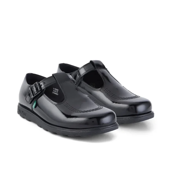 Damen Fragma T-Buckle Lackleder Schwarz Damen Fragma T-Buckle Lackleder Schwarz