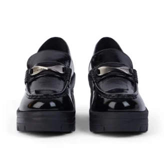 Edie Loafer für Damen, Lackleder, schwarz