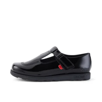 Jugend Damen Fragma T-Bar Lackleder Schwarz
