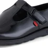 Jugend Damen Fragma T-Bar Lackleder Schwarz