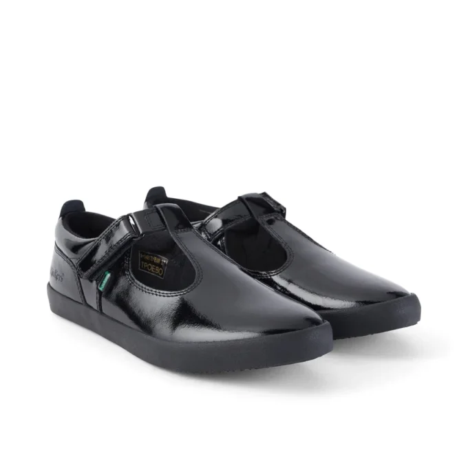 Jugend-Damen Kariko T-Bar Lackleder Schwarz