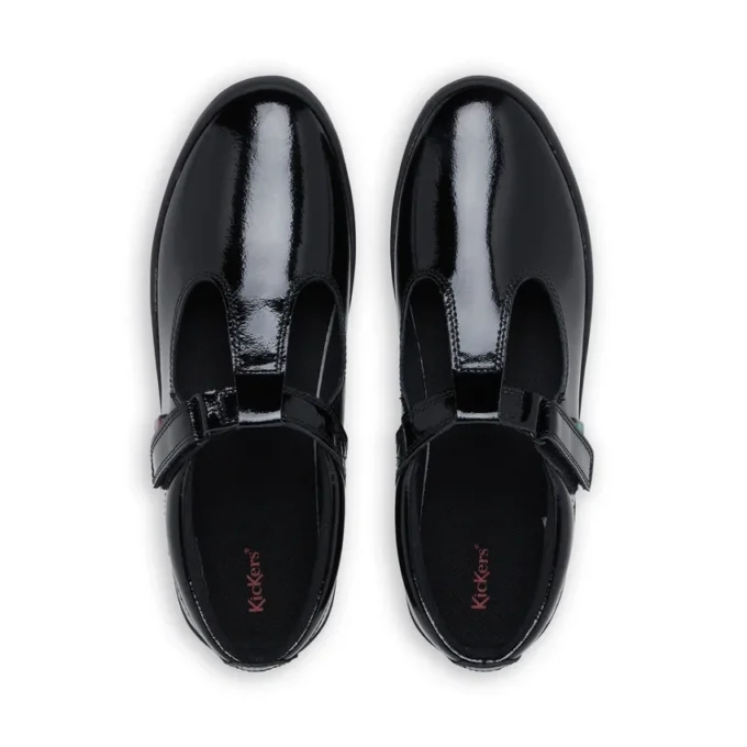 Jugend-Damen Kariko T-Bar Lackleder Schwarz