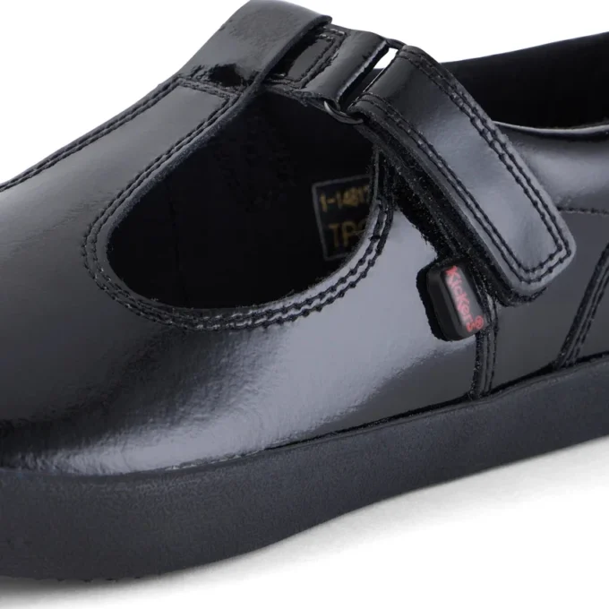 Jugend-Damen Kariko T-Bar Lackleder Schwarz