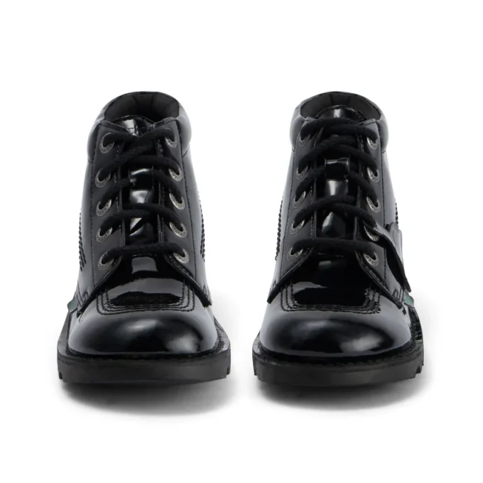 Jugend-Damen-Kick Hi-Leder-Alternative-Lackleder-Schwarz