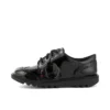 Jugend-Damen Kick Lo Brogue Lackleder Schwarz