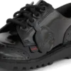 Jugend-Damen Kick Lo Brogue Lackleder Schwarz