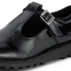 Jugend Damen Kick T-Bar Lederalternative Lackleder Schwarz Jugend Damen Kick T-Bar Lederalternative Lackleder Schwarz