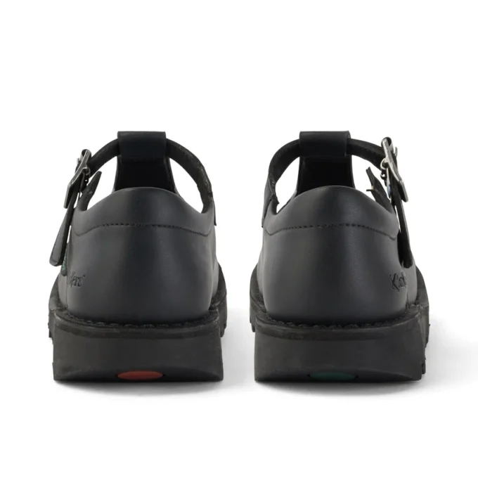 Jugend-Damen Kick T-Bar Lederimitat Schwarz