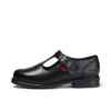 Jugend Damen Lach T-Bar Leder Schwarz