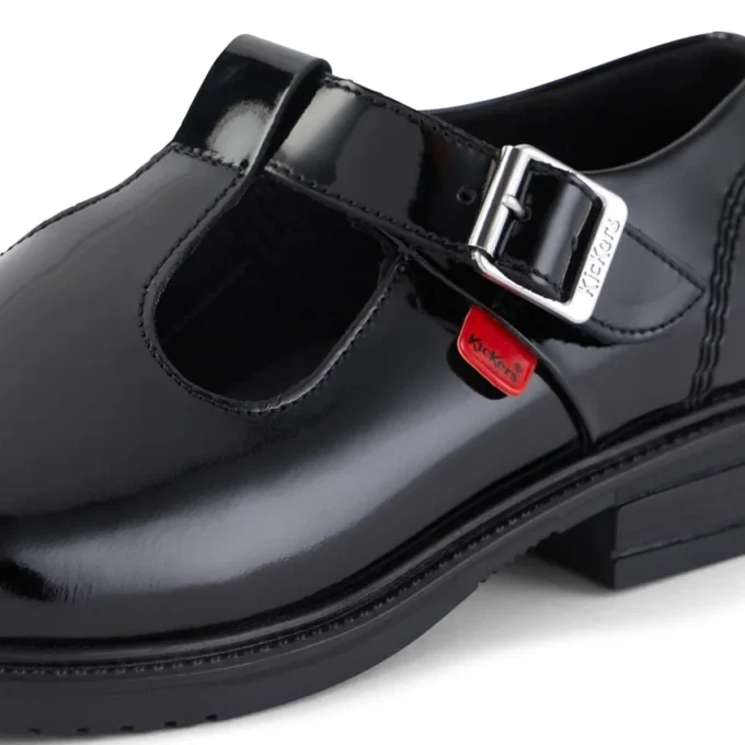 Jugend Damen Lach T-Bar Leder Schwarz Jugend Damen Lach T-Bar Leder Schwarz
