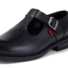 Jugend Damen Lach T-Bar Leder Schwarz