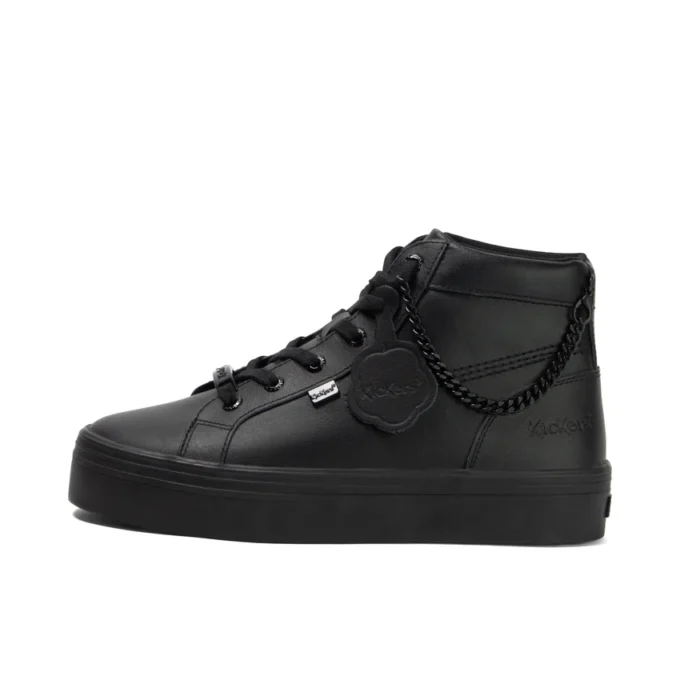 Jugend Damen Tovni Hi Stack Chain Leder Schwarz
