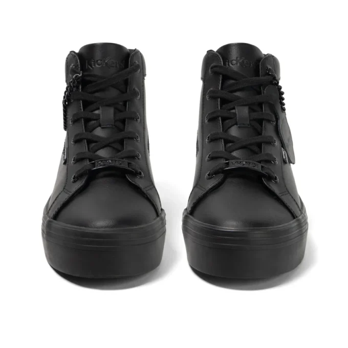Jugend Damen Tovni Hi Stack Chain Leder Schwarz