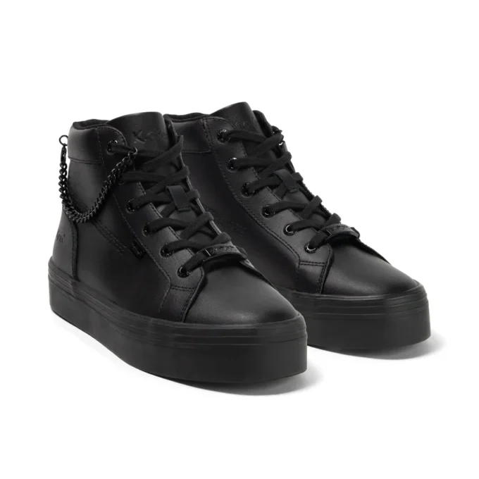 Jugend Damen Tovni Hi Stack Chain Leder Schwarz