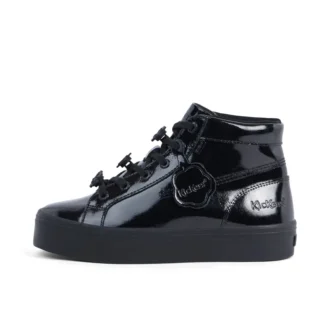 Jugend Damen Tovni Stack Hi Flower Lackleder Schwarz