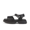 Jugend-Damenschuhe Kenzi Ledersandalen Schwarz