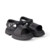 Jugend-Damenschuhe Kenzi Ledersandalen Schwarz