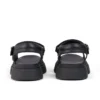 Jugend-Damenschuhe Kenzi Ledersandalen Schwarz