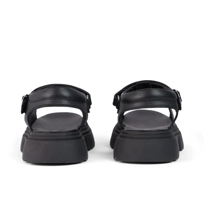 Jugend-Damenschuhe Kenzi Ledersandalen Schwarz