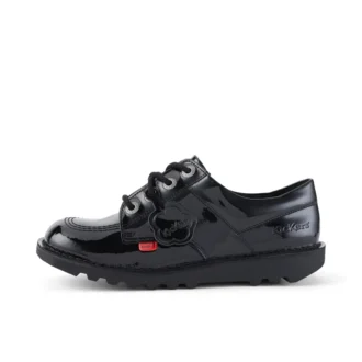 Jugend Unisex Kick Lo Lackleder Schwarz