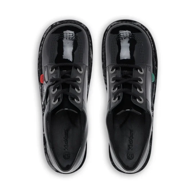 Jugend Unisex Kick Lo Lackleder Schwarz