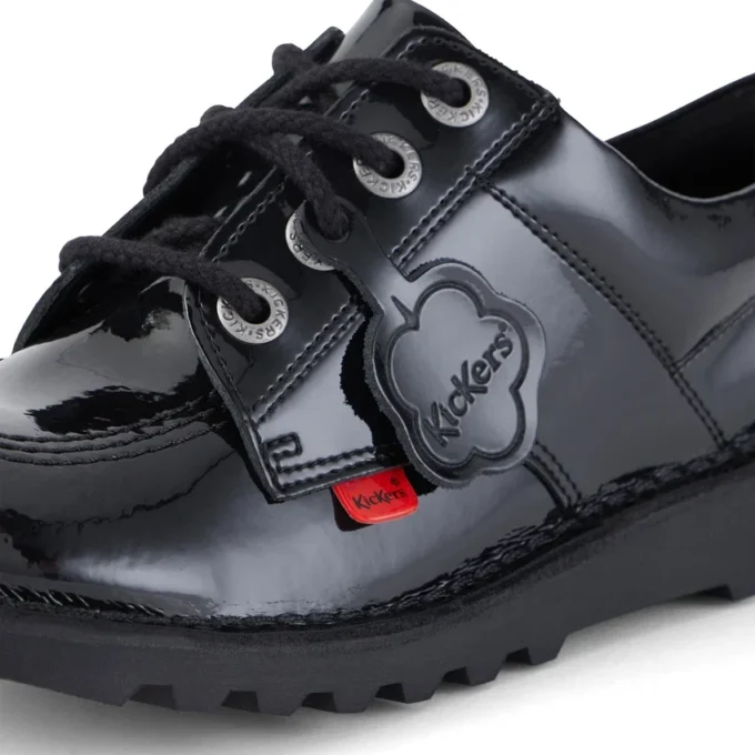 Jugend Unisex Kick Lo Lackleder Schwarz