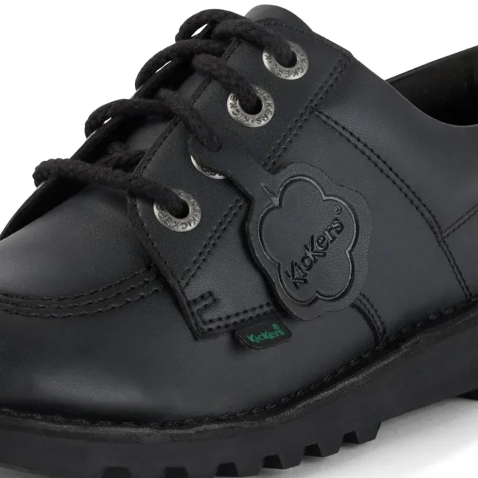 Jugend Unisex Kick Lo Leder Alternative Schwarz