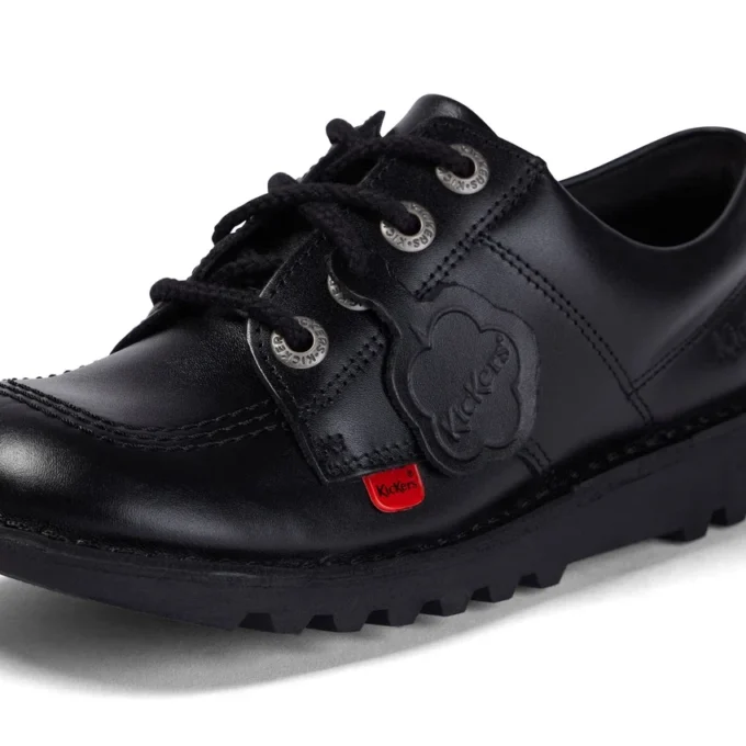 Jugend Unisex Kick Lo Leder Schwarz