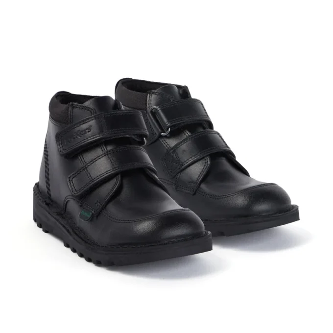 Junior Boys Kick Hi Scuff Leder Schwarz Junior Boys Kick Hi Scuff Leder Schwarz
