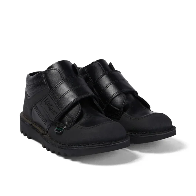 Junior Boys Kick Mid Scuff Leder Schwarz Junior Boys Kick Mid Scuff Leder Schwarz