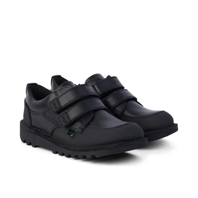 Junior Boys Kick Scuff Twin Leder Schwarz Junior Boys Kick Scuff Twin Leder Schwarz