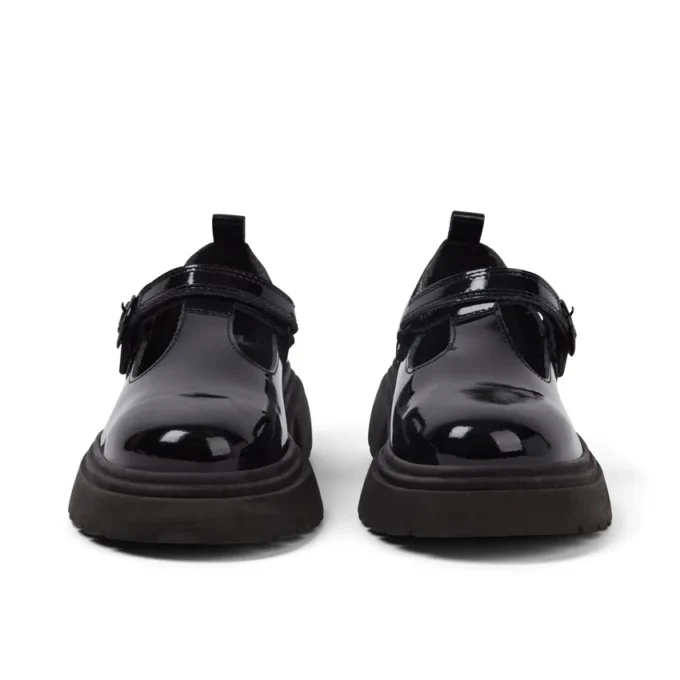 Junior Damen Kenzi T-Bar Lackleder Schwarz