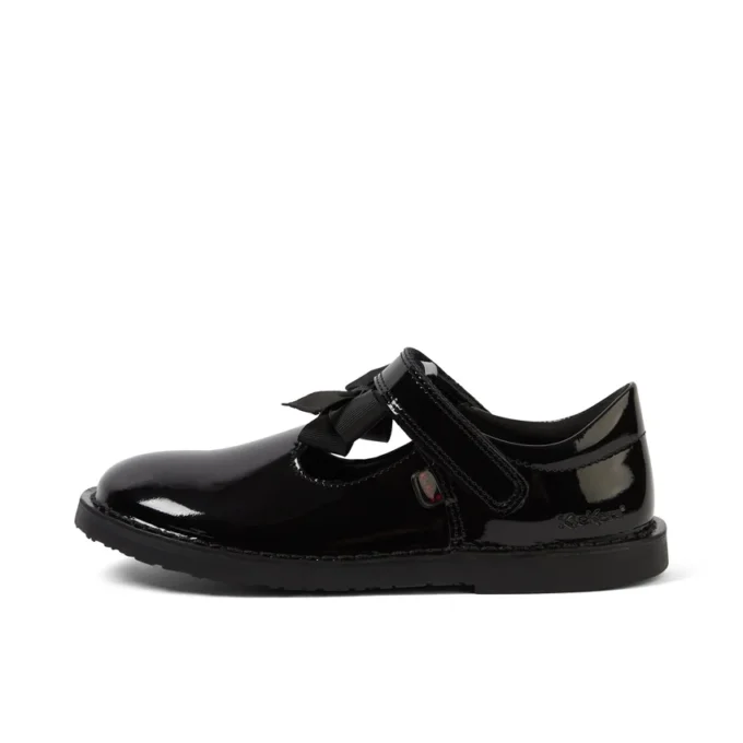 Junior Mädchen Adlar T-Bar-Schleifenstiefel aus Lackleder, schwarz Junior Mädchen Adlar T-Bar-Schleifenstiefel aus Lackleder, schwarz