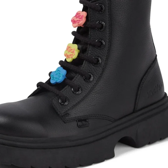 Junior Mädchen Kenzi Stiefel Charm Leder Schwarz Junior Mädchen Kenzi Stiefel Charm Leder Schwarz