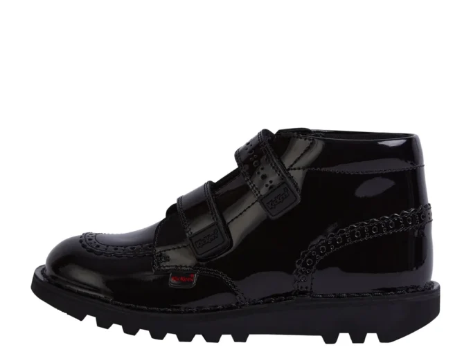 Junior Mädchen Kick Hi Vel Brogue Lackleder Schwarz Junior Mädchen Kick Hi Vel Brogue Lackleder Schwarz