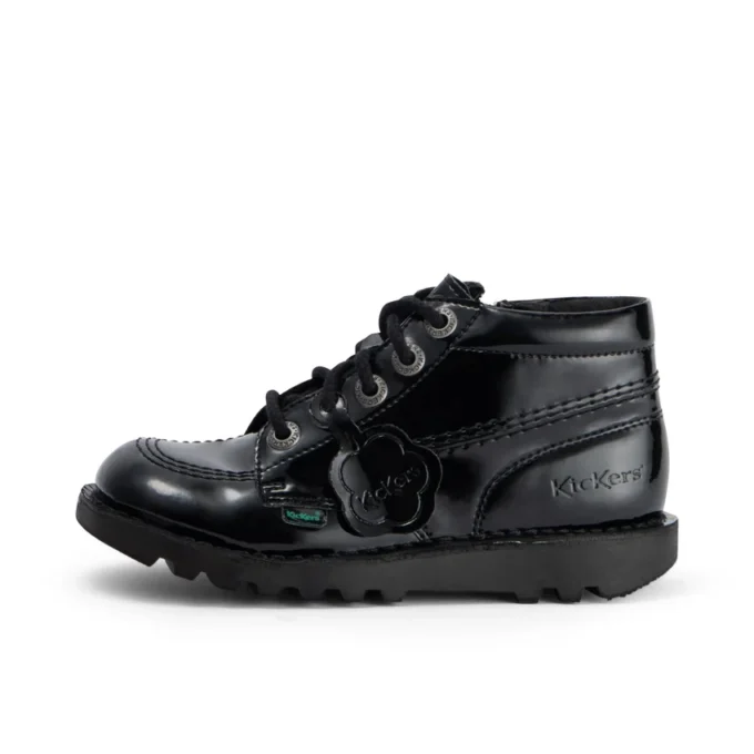 Junior Mädchen Kick Hi Zip Lederimitat Lackleder Schwarz Junior Mädchen Kick Hi Zip Lederimitat Lackleder Schwarz