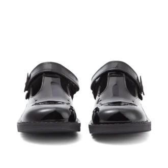 Junior Mädchen Kick T-Bar Bloom Lackleder Schwarz