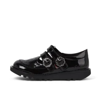 Junior Mädchen Kick T-Bar Meadow Lackleder Schwarz Junior Mädchen Kick T-Bar Meadow Lackleder Schwarz