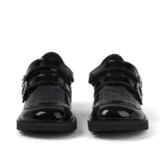 Junior Mädchen Kick T-Bar Meadow Lackleder Schwarz Junior Mädchen Kick T-Bar Meadow Lackleder Schwarz