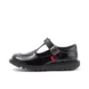 Junior Mädchen Kick T-Bar Vel Lackleder Schwarz Junior Mädchen Kick T-Bar Vel Lackleder Schwarz